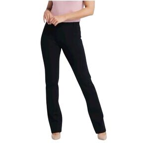 Betabrand Classic Black Pull On Straight Leg Dress Yoga Pants Size M